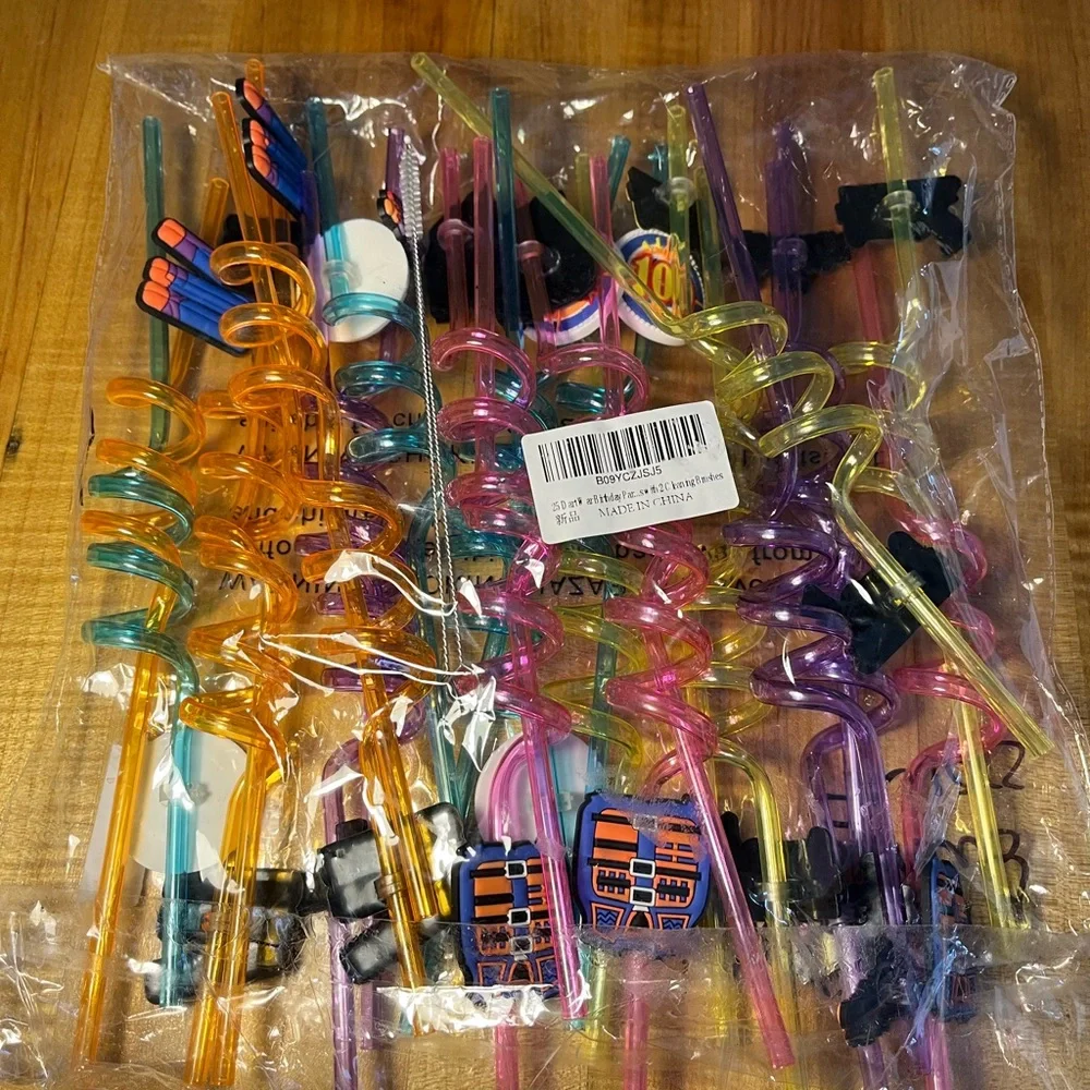 Nerf Colorful Spiral Straws Set of 25